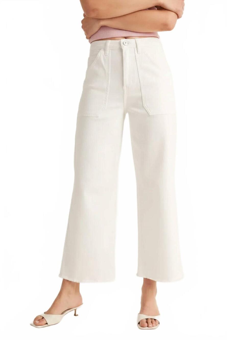 NEW JBD. cargo pocket wide leg jeans in white